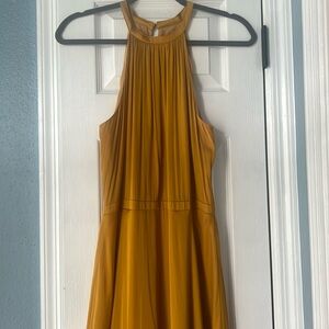 NWT gorgeous silk gold maxi dress